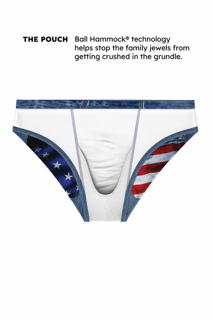 Shinesty Ball Hammock® Pouch Swim Briefs - USA Denim