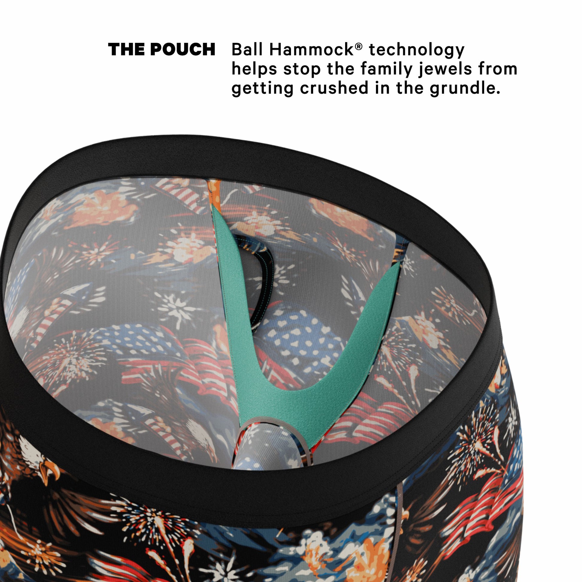 Shinesty Long Leg Ball Hammock® Pouch Boxers With Fly - Americana Eagles