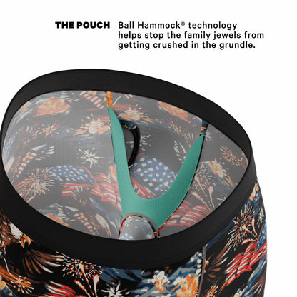 Shinesty Long Leg Ball Hammock® Pouch Boxers With Fly - Americana Eagles
