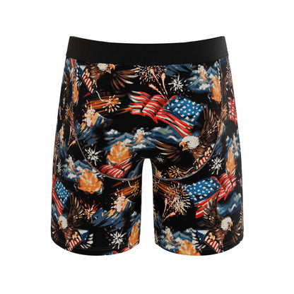 Shinesty Long Leg Ball Hammock® Pouch Boxers With Fly - Americana Eagles