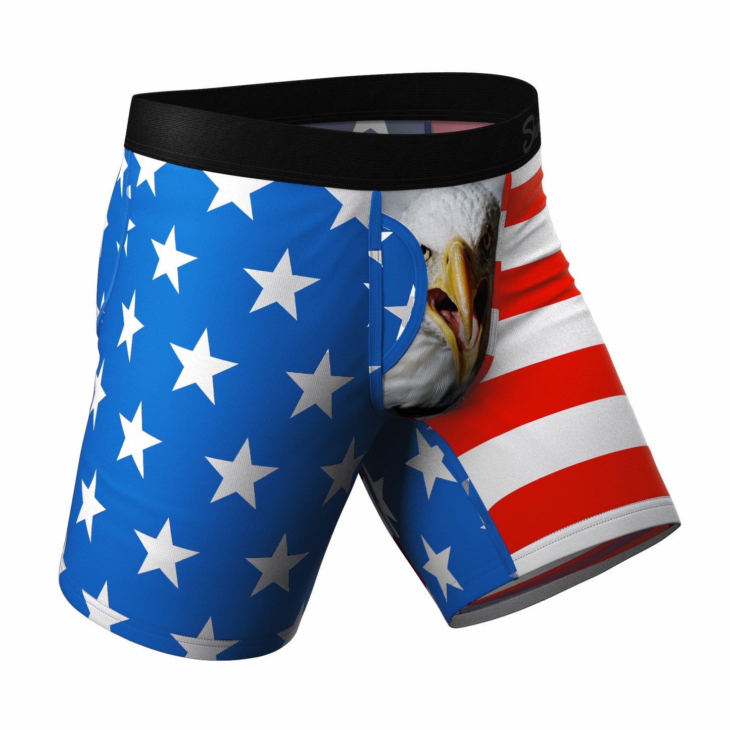 Shinesty Long Leg Ball Hammock® Pouch Boxers With Fly - USA Mascot Eagle