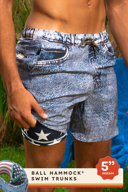 Shinesty Ball Hammock® 5" Swim Trunks - Denim