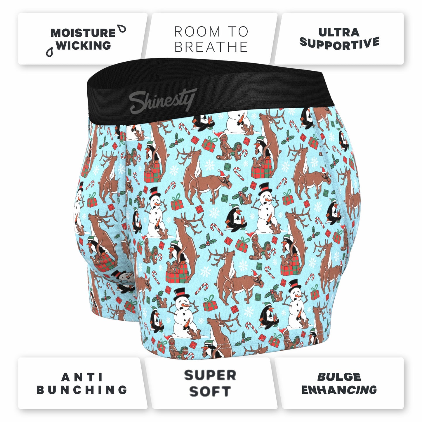 Shinesty Men's Ball Hammock® Pouch Trunk Underwear - Christmas Characters