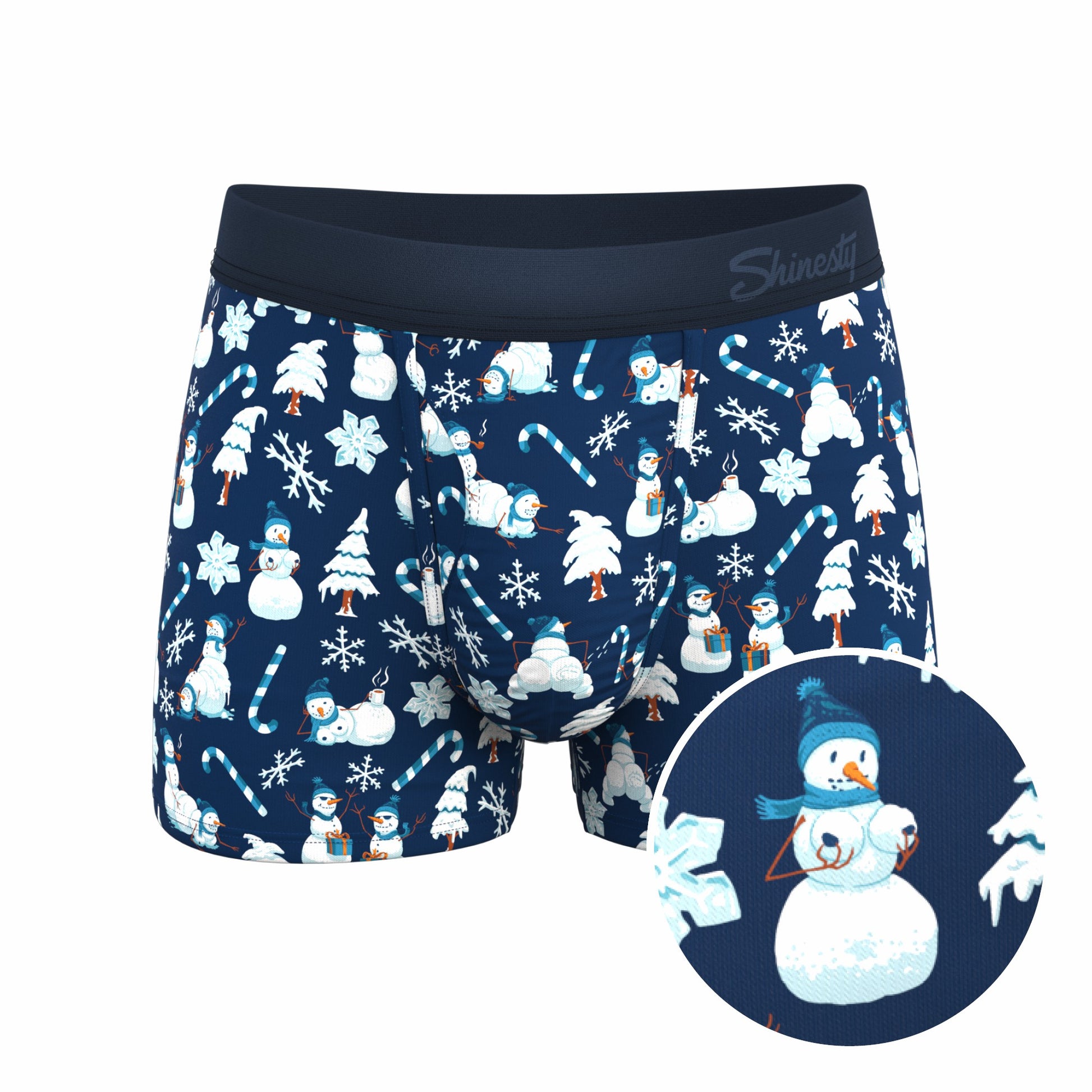 Shinesty Men's Ball Hammock® Pouch Trunk Underwear - Naughty Snowmen