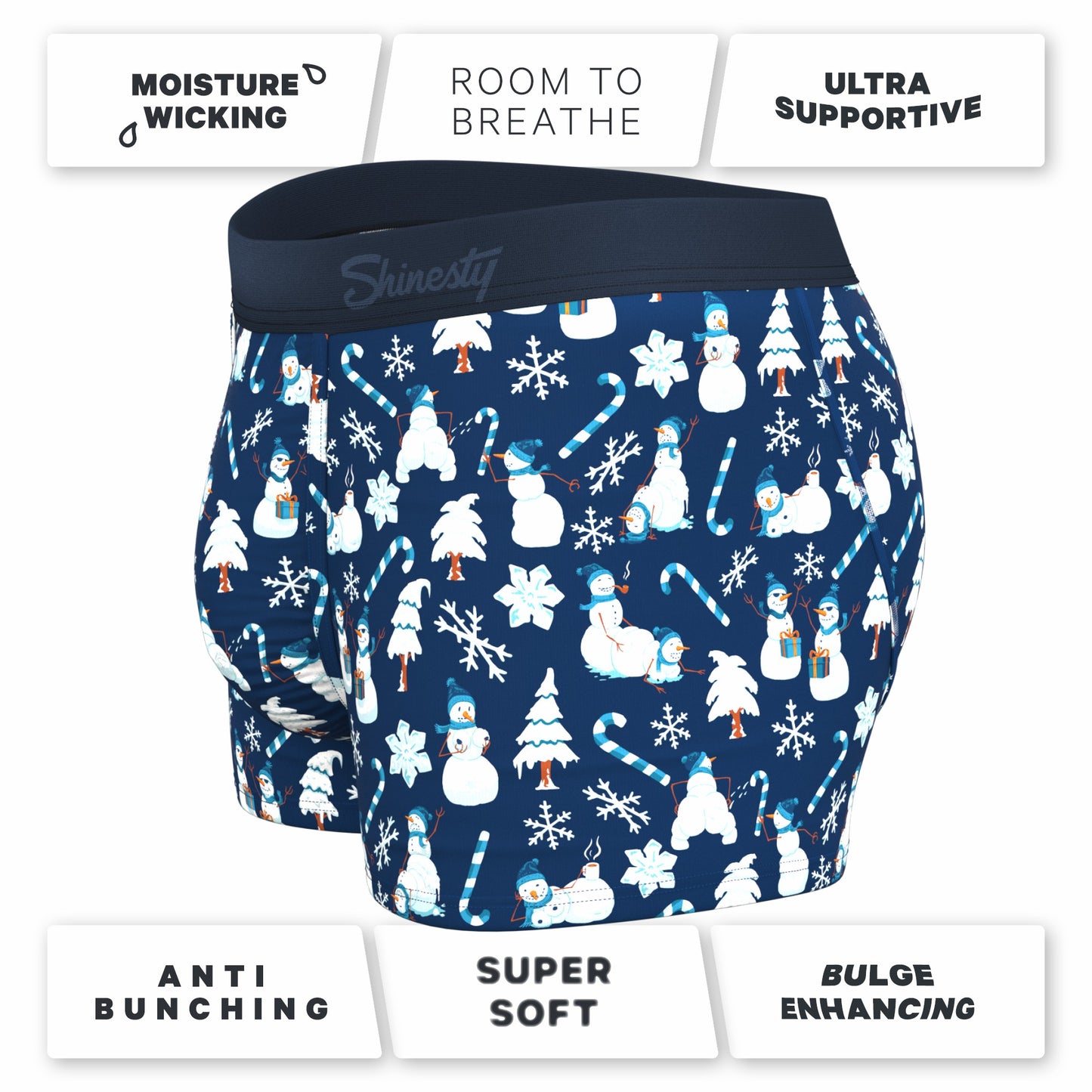 Shinesty Men's Ball Hammock® Pouch Trunk Underwear - Naughty Snowmen
