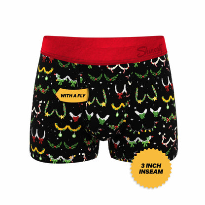 Shinesty Men's Ball Hammock® Pouch Trunk Underwear - Christmas Tinsel Busts