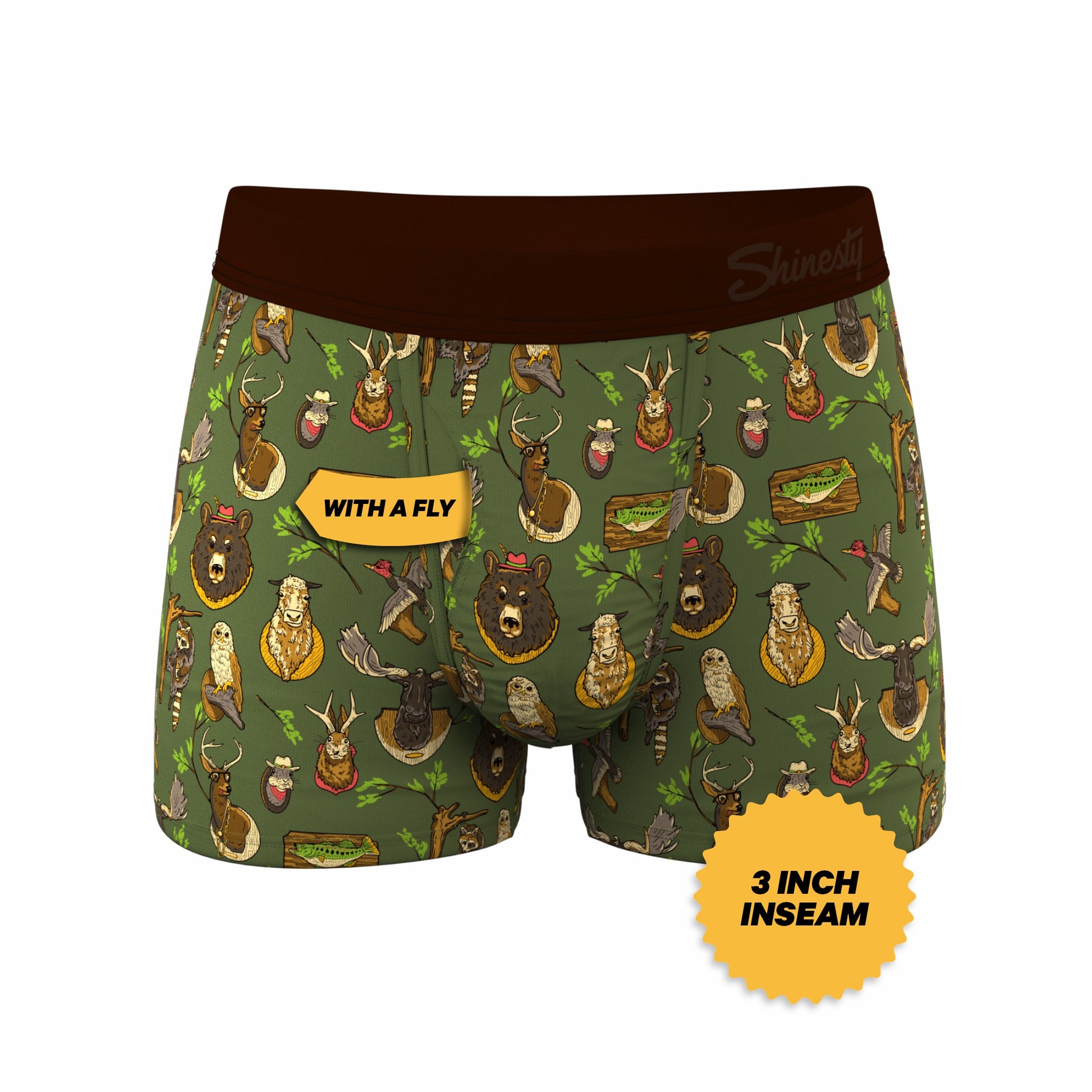Shinesty Men's Ball Hammock® Pouch Trunk Underwear - Taxidermy