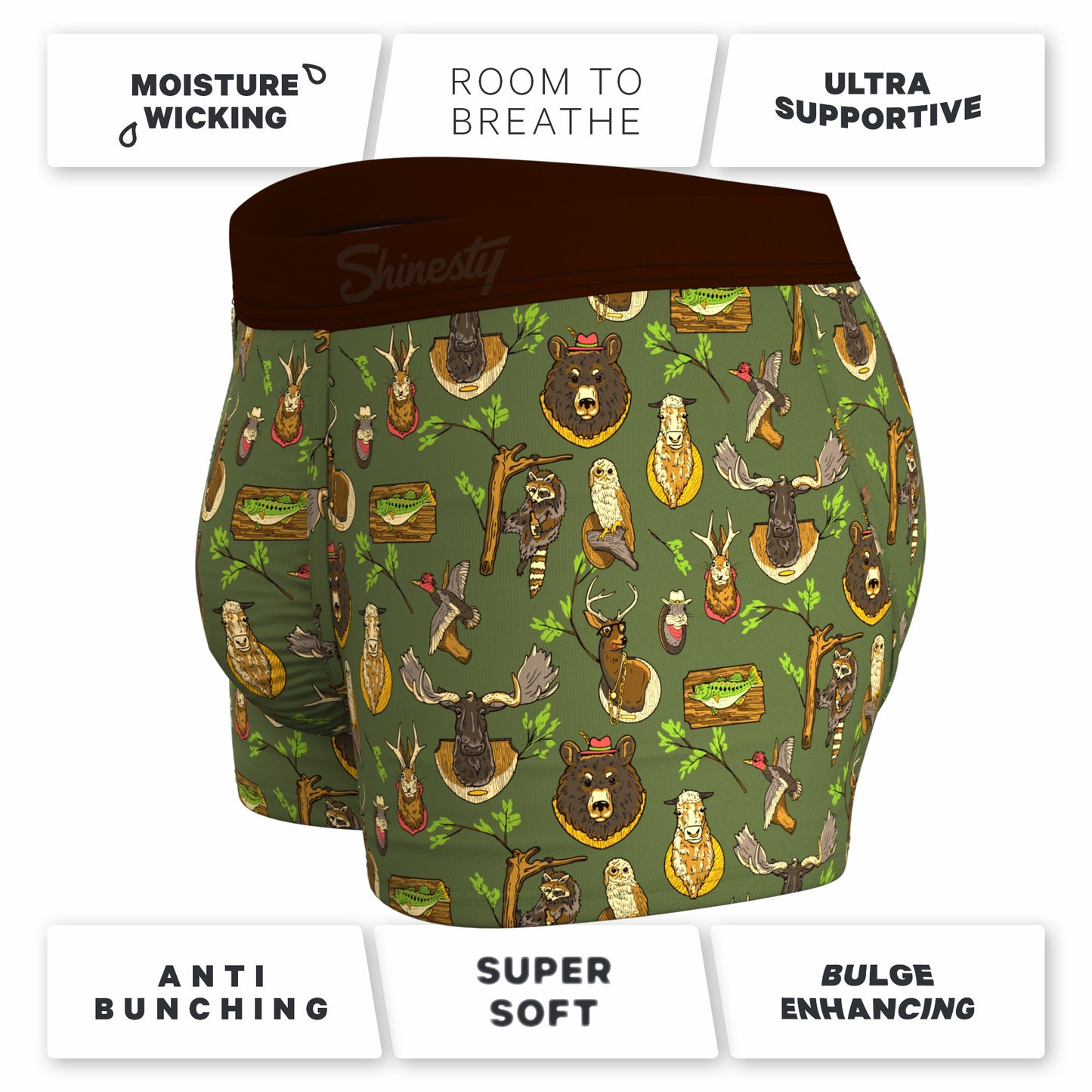 Shinesty Men's Ball Hammock® Pouch Trunk Underwear - Taxidermy