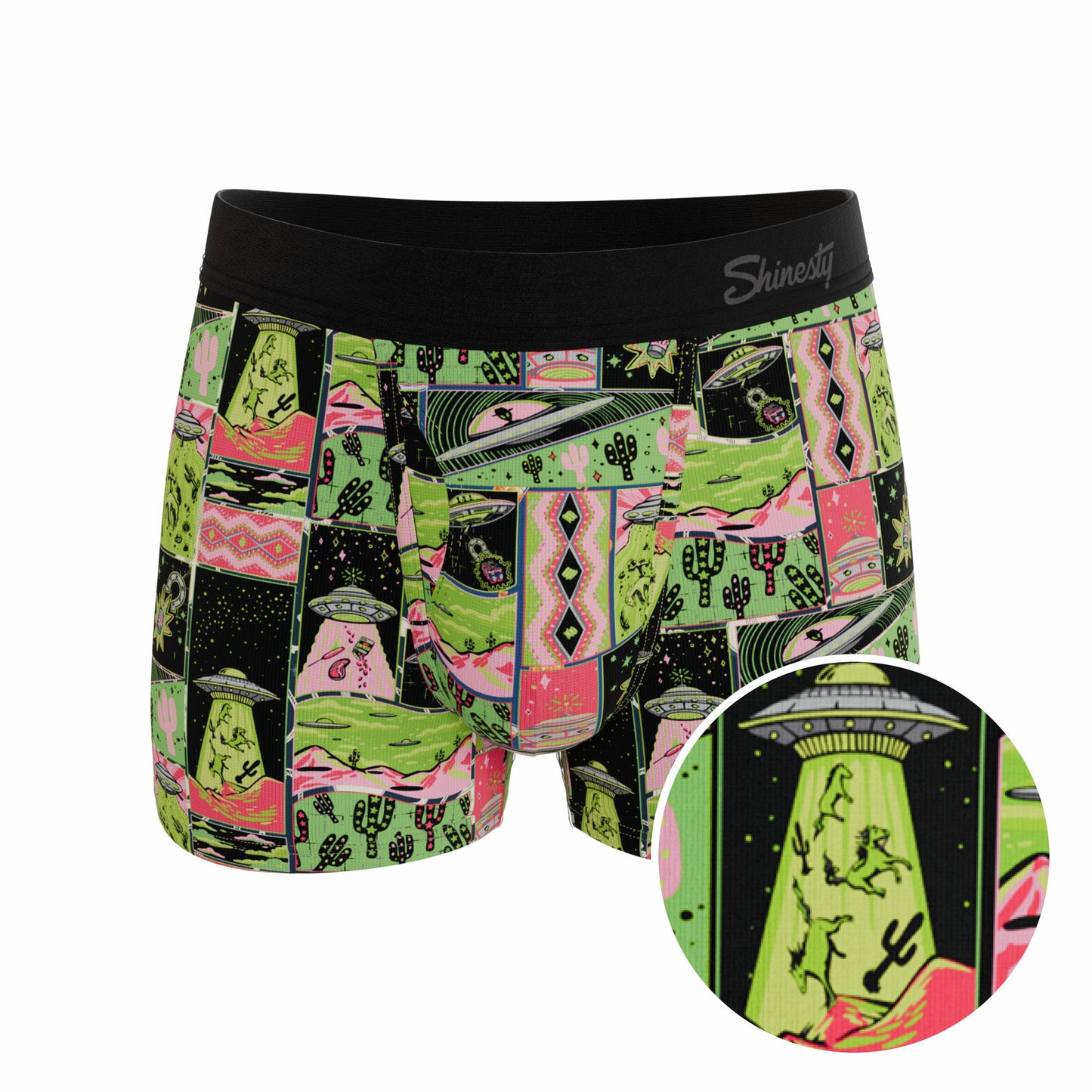 Shinesty Men's Ball Hammock® Pouch Trunk Underwear - Retro-Futuristic Alien