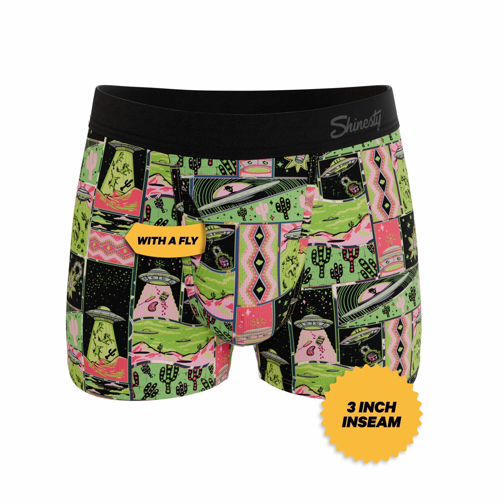 Shinesty Men's Ball Hammock® Pouch Trunk Underwear - Retro-Futuristic Alien