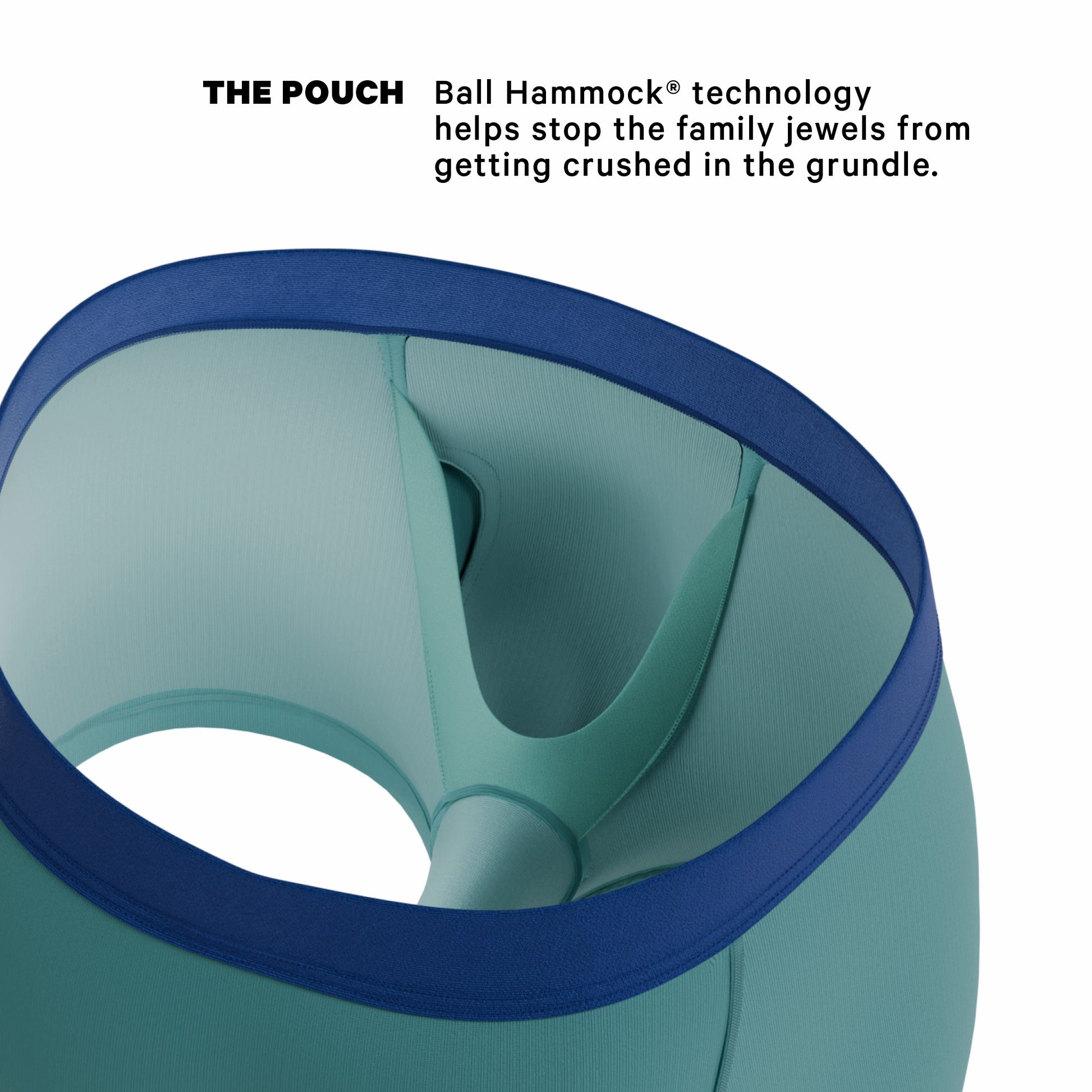Shinesty Teal Men's Ball Hammock® Pouch Trunk Underwear - The Curacao