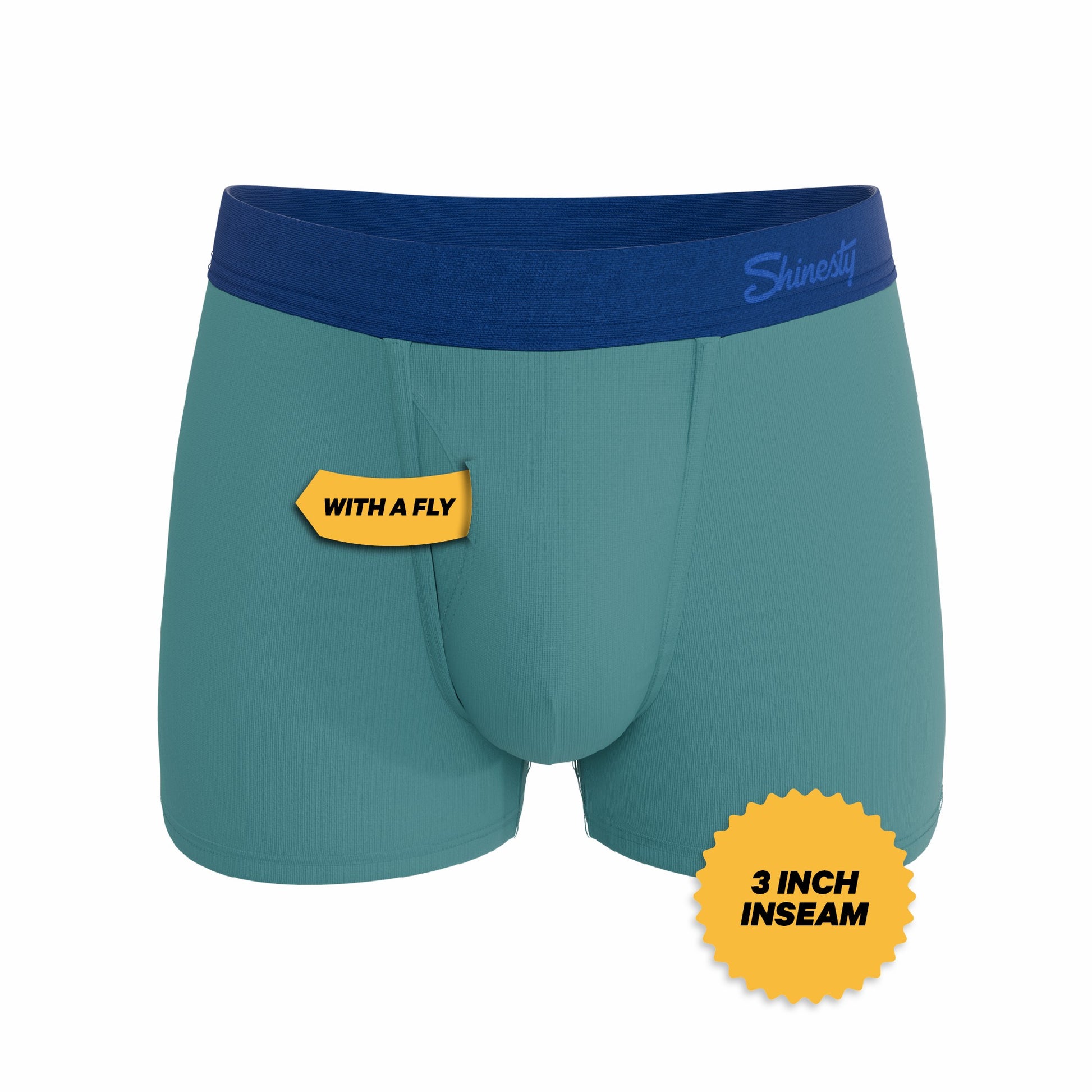Shinesty Teal Men's Ball Hammock® Pouch Trunk Underwear - The Curacao
