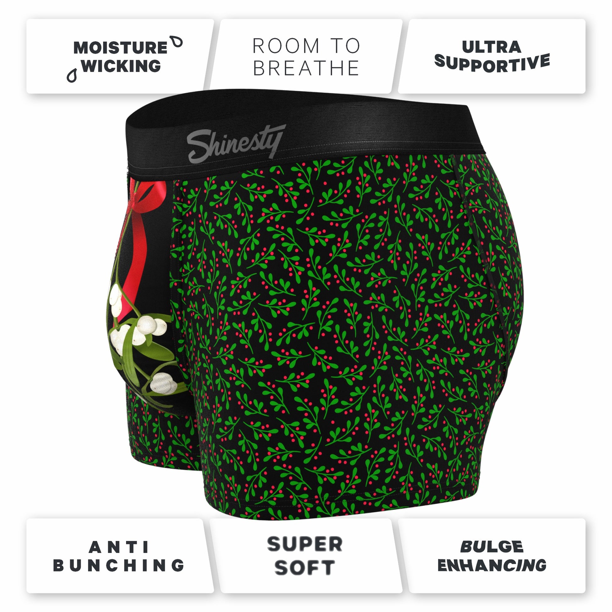 Shinesty Men's Ball Hammock® Pouch Trunk Underwear - Mistletoe