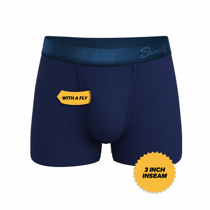 Shinesty Tonal Navy Men's Ball Hammock® Pouch Trunk Underwear - The Navy Jones