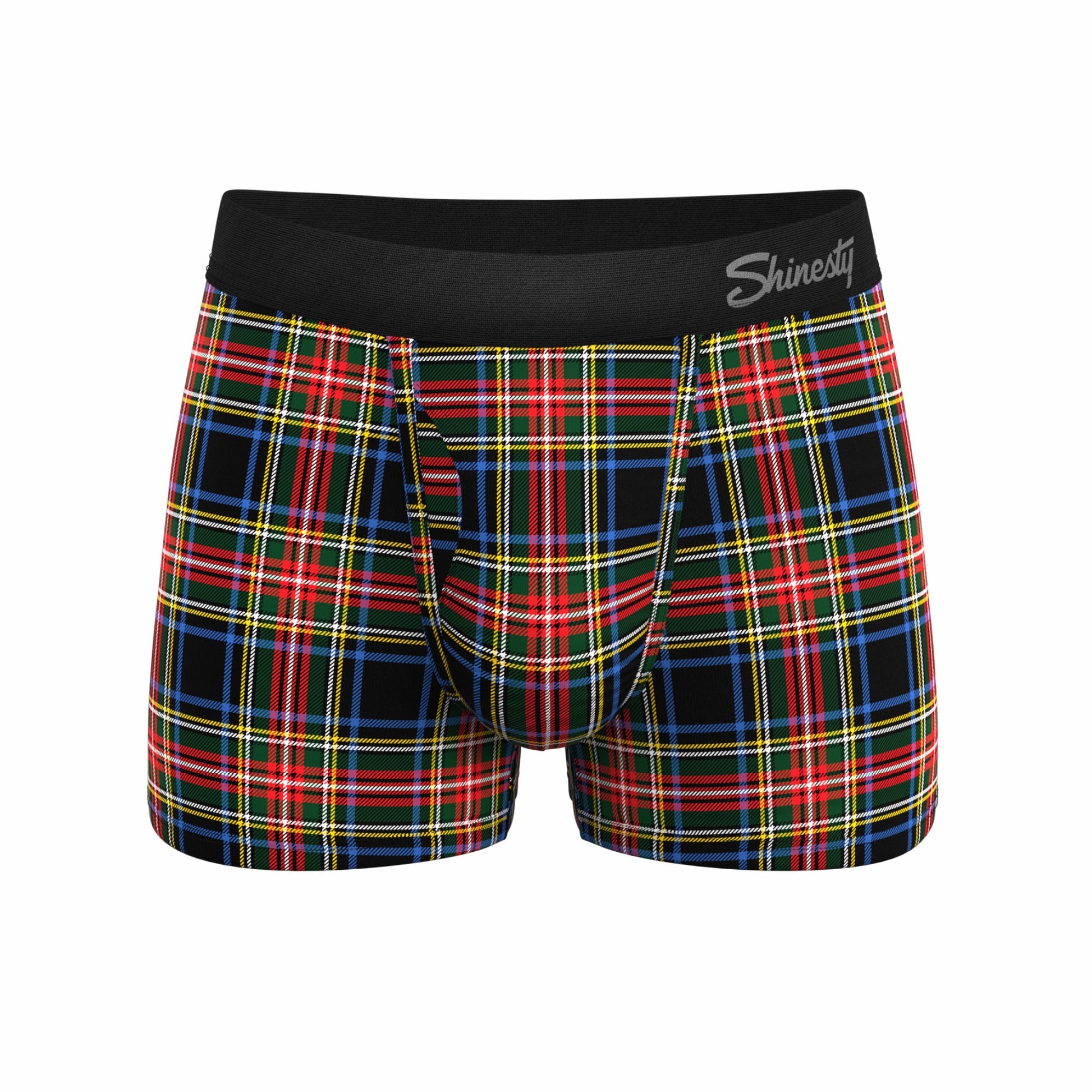 Shinesty Men's Ball Hammock® Pouch Trunk Underwear - Holiday Tartan Plaid
