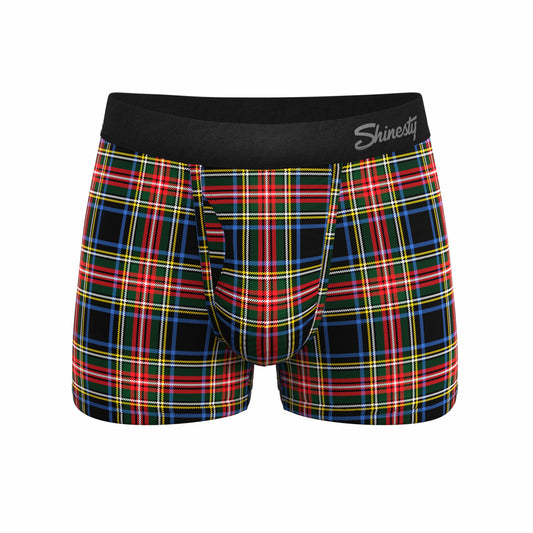 Shinesty Men's Ball Hammock® Pouch Trunk Underwear - Holiday Tartan Plaid