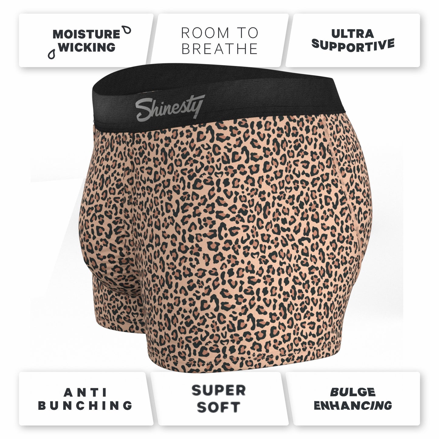 Shinesty Men's Ball Hammock® Pouch Trunk Underwear - Leopard Print