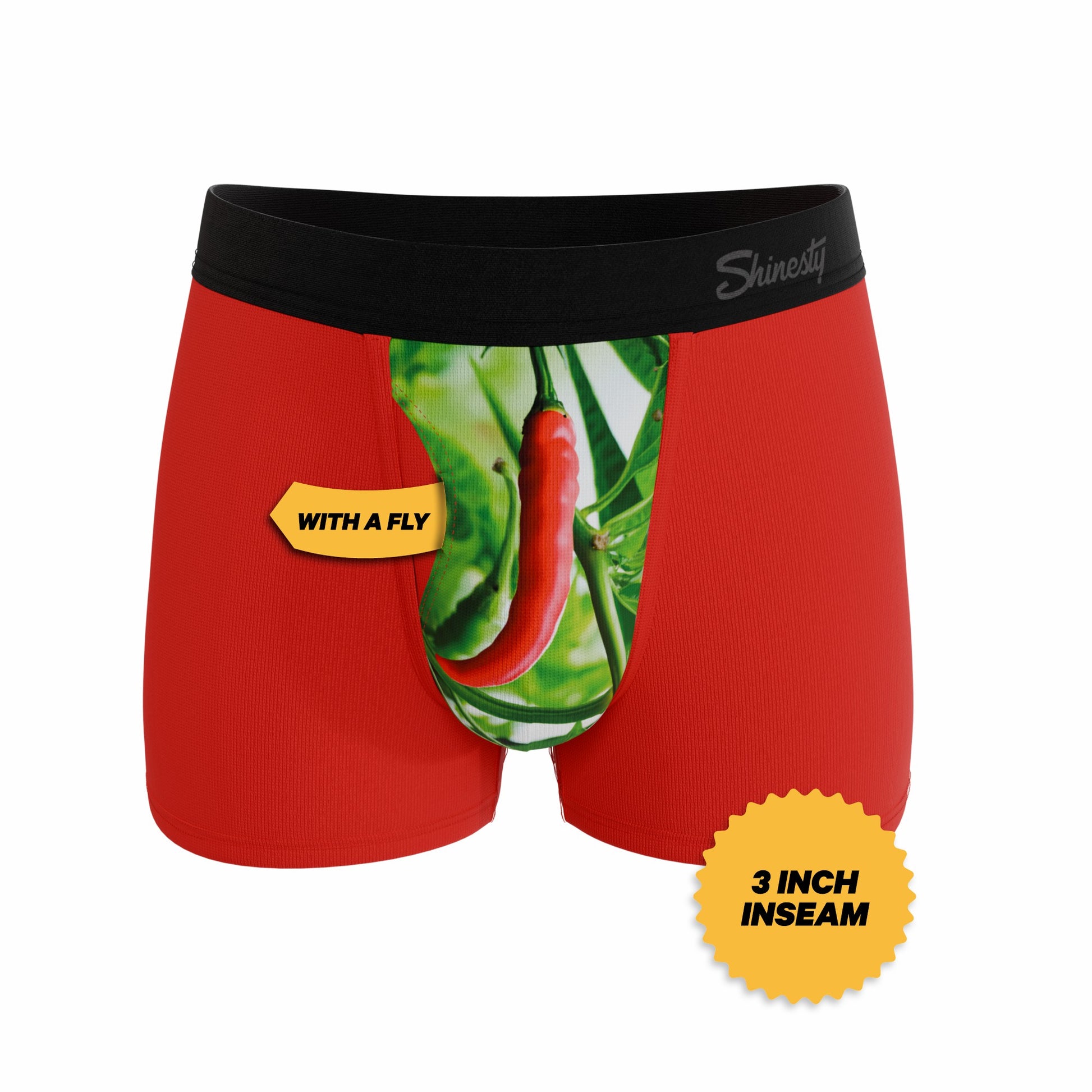 Shinesty Men's Ball Hammock® Pouch Trunk Underwear - Chili Pepper