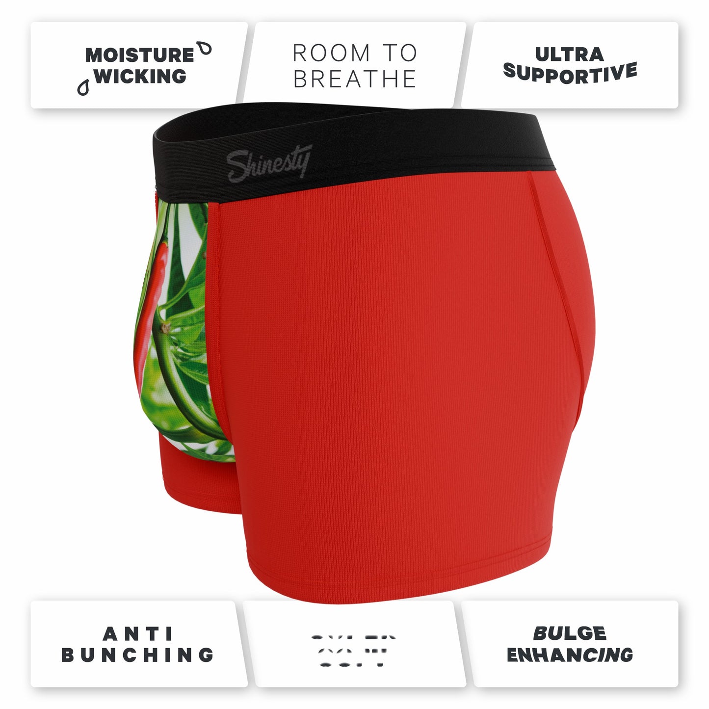 Shinesty Men's Ball Hammock® Pouch Trunk Underwear - Chili Pepper