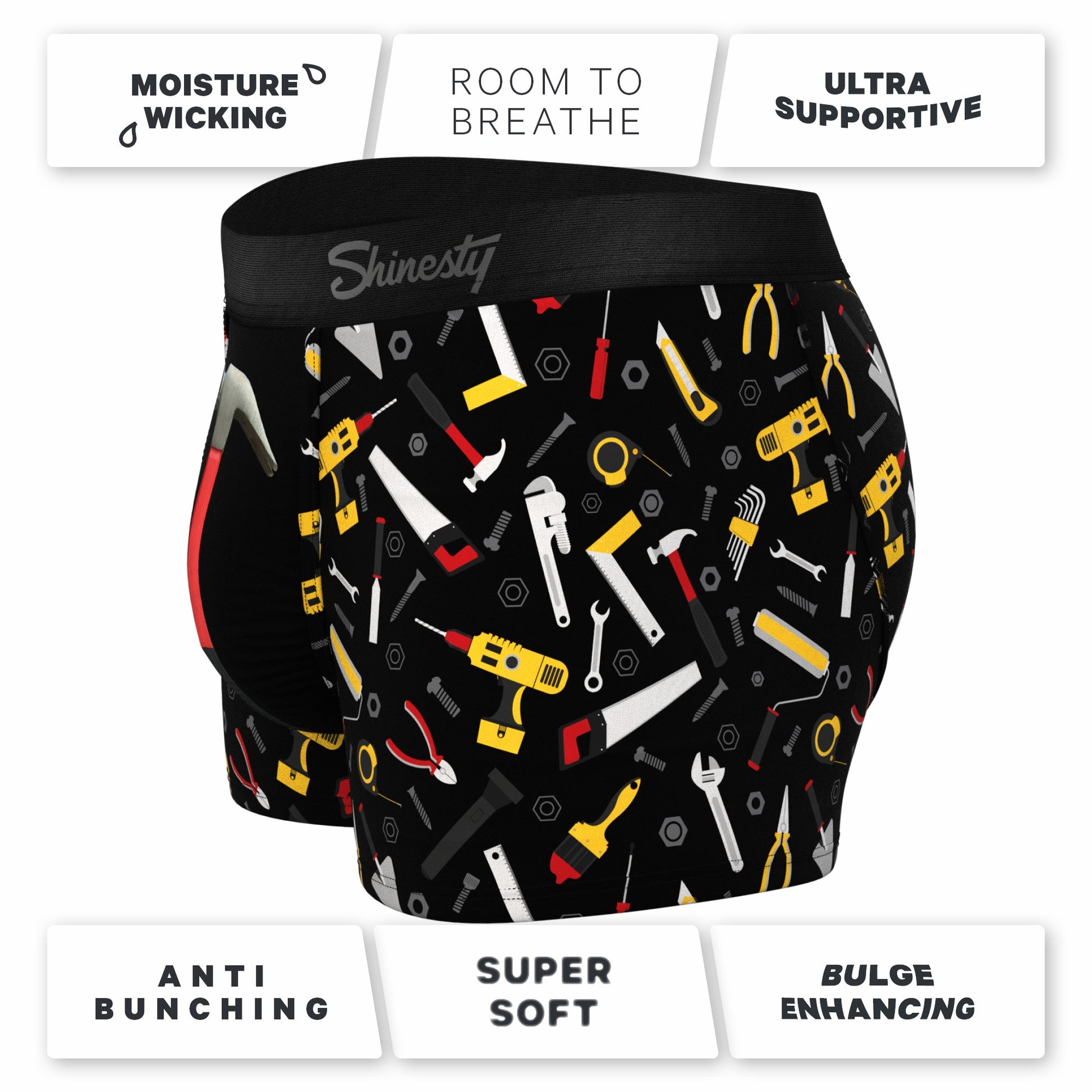 Shinesty Men's Ball Hammock® Pouch Trunk Underwear - Hammer and Tools