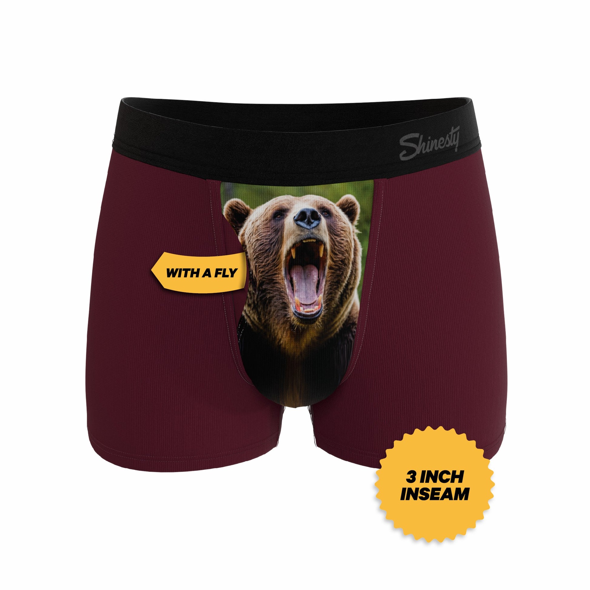 Shinesty Men's Ball Hammock® Pouch Trunk Underwear - Grizzly Bear