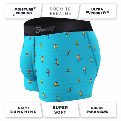 Shinesty Parrot Men's Ball Hammock® Pouch Trunk Underwear - The Tweet Yourself