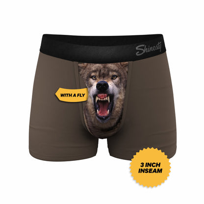 Shinesty Wolf Men's Ball Hammock® Pouch Trunk Underwear - The Grey's Growl