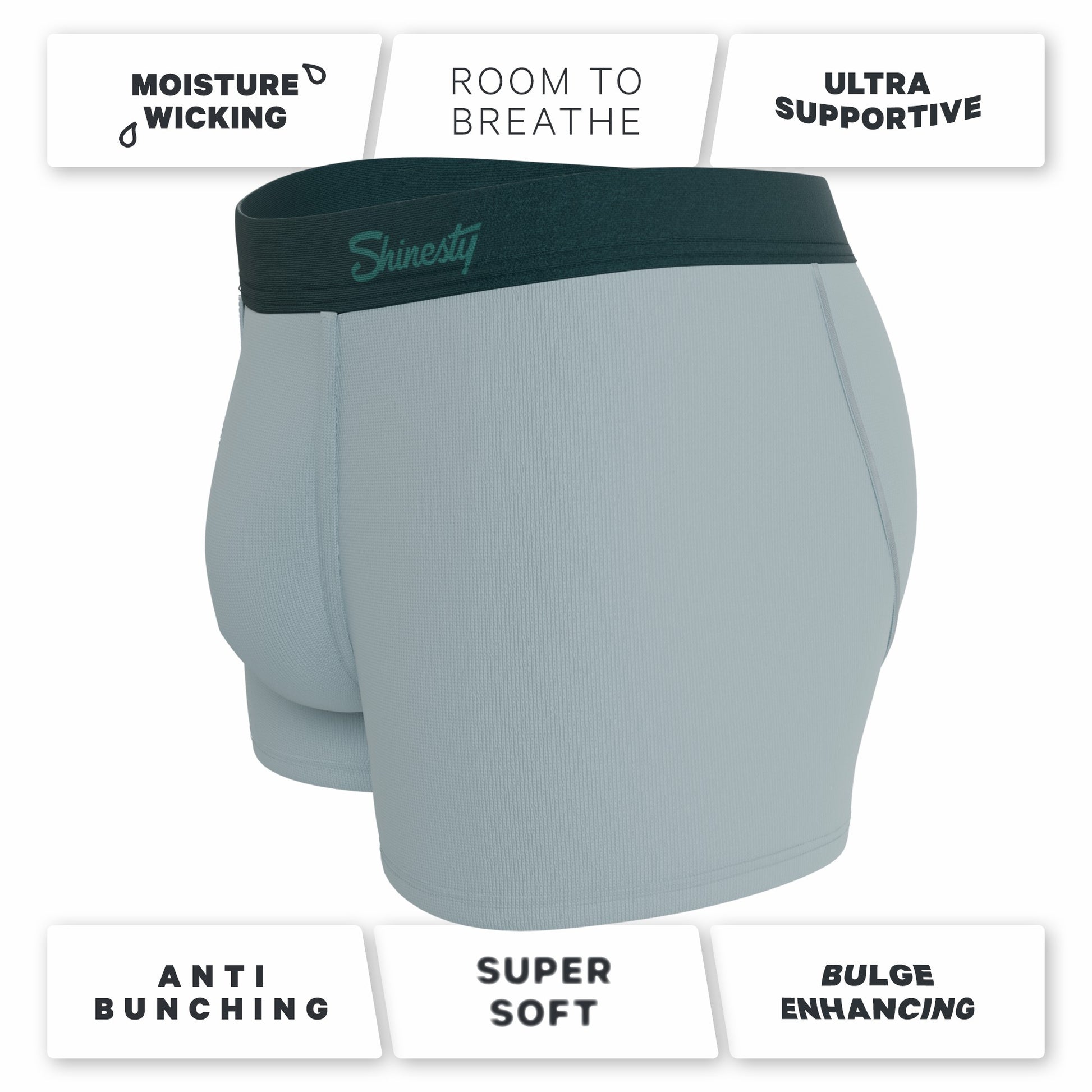Shinesty Men's Ball Hammock® Pouch Trunk Underwear - Muted Steel Blue