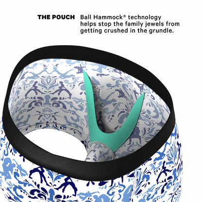 Shinesty Blue Willow Men's Ball Hammock® Pouch Trunk Underwear - The Risqué Rorschach