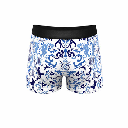 Shinesty Blue Willow Men's Ball Hammock® Pouch Trunk Underwear - The Risqué Rorschach