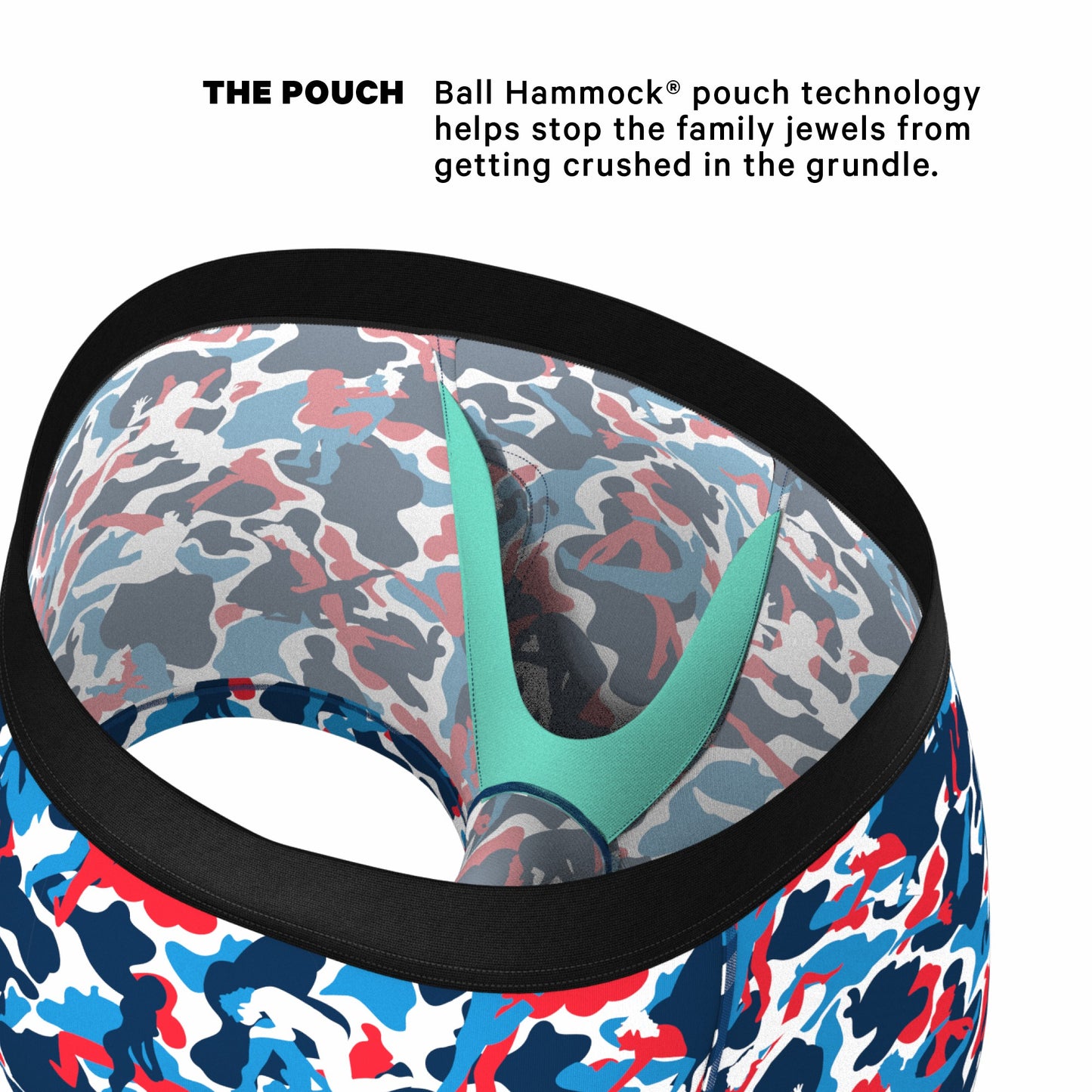 Shinesty Men's Ball Hammock® Pouch Trunk Underwear - USA Camouflage