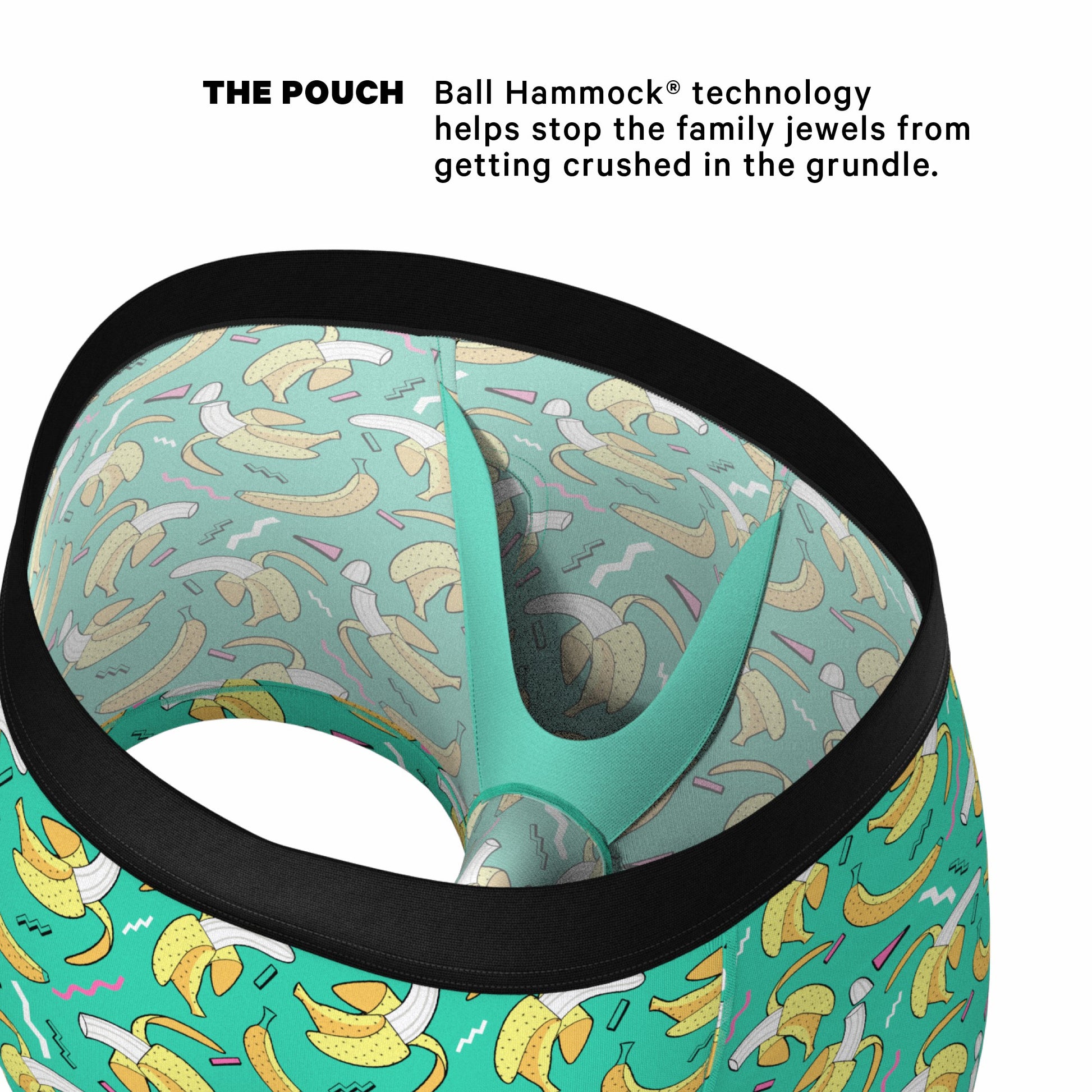 Shinesty Men's Ball Hammock® Pouch Trunk Underwear - Retro Banana