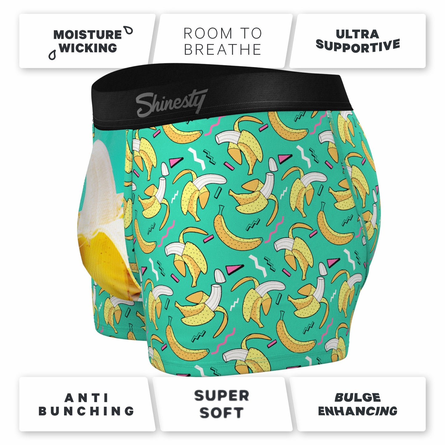 Shinesty Men's Ball Hammock® Pouch Trunk Underwear - Retro Banana