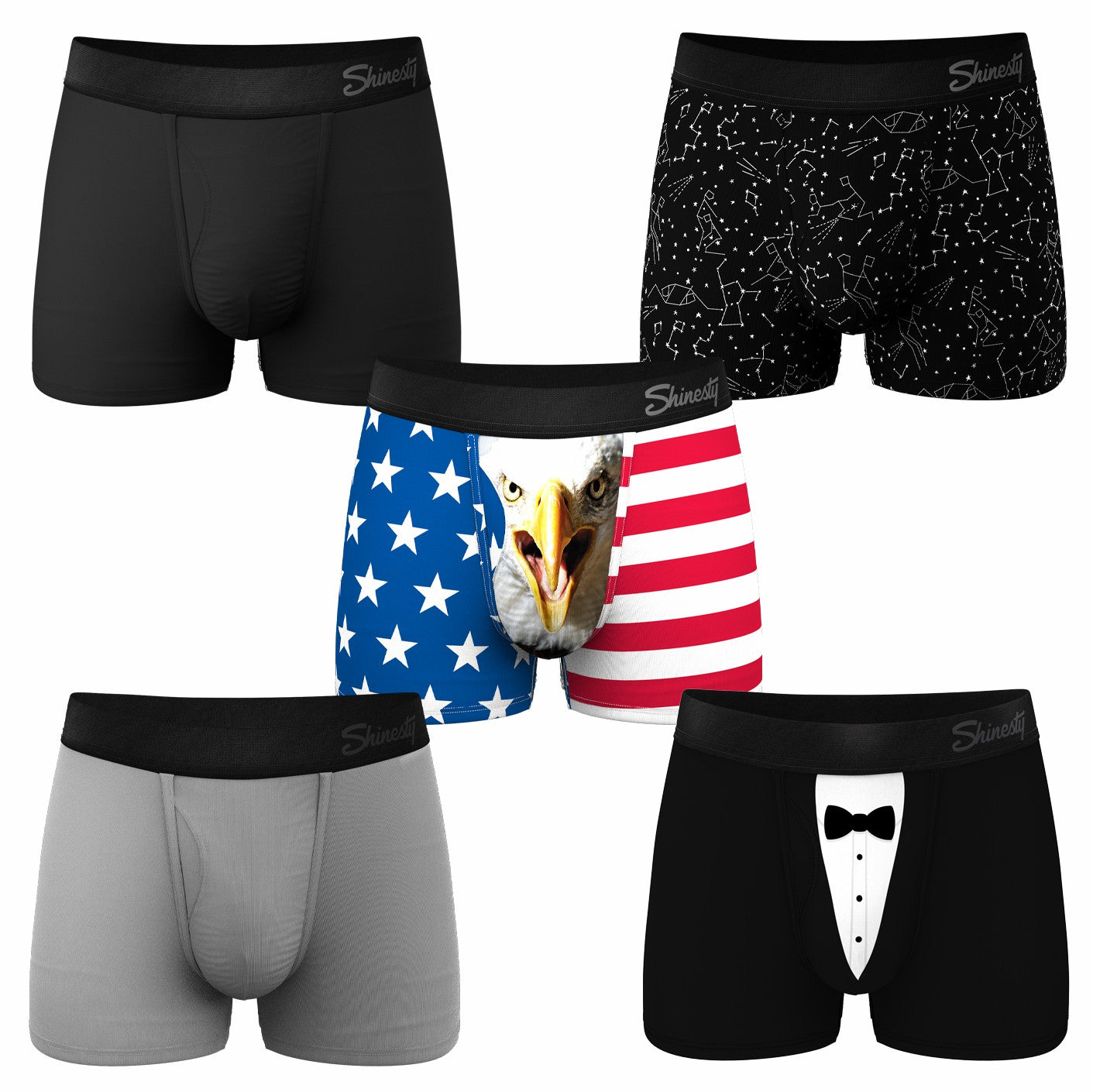 Shinesty Ball Hammock® Pouch Trunks Underwear 5 Pack - Variety 2