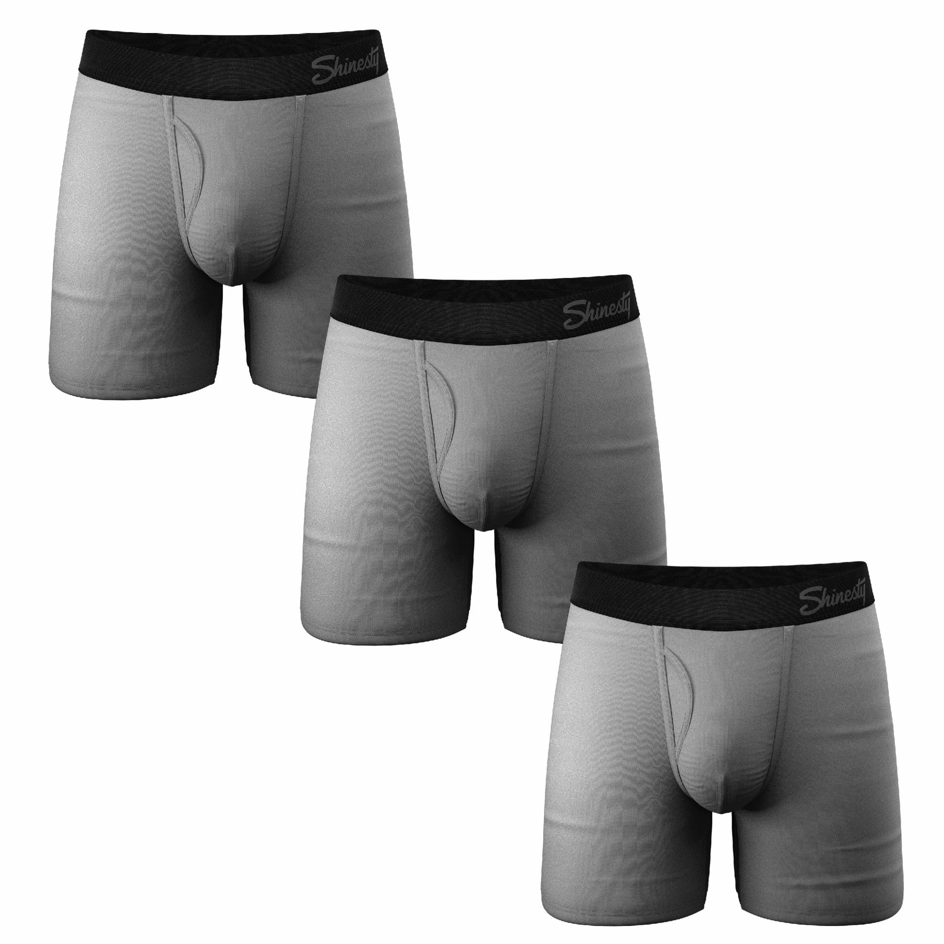 Shinesty Grey Ball Hammock® Pouch Underwear With Fly 3 Pack - The Christian Grey