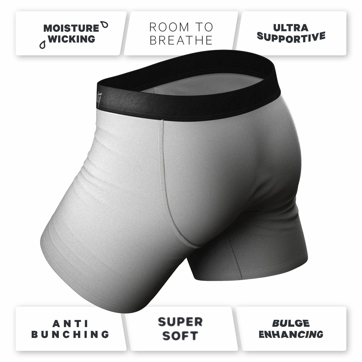 Shinesty Grey Ball Hammock® Pouch Underwear With Fly 3 Pack - The Christian Grey