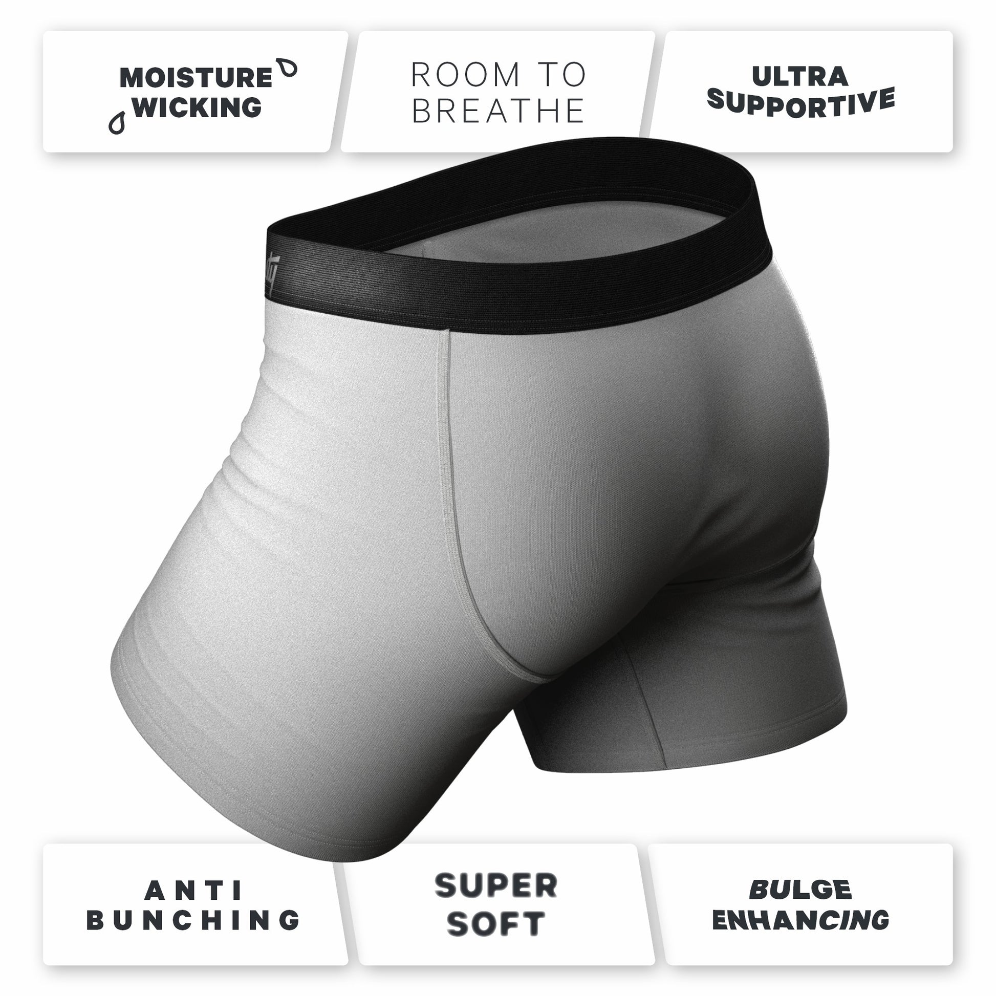Shinesty Grey Ball Hammock® Pouch Underwear With Fly 3 Pack - The Christian Grey