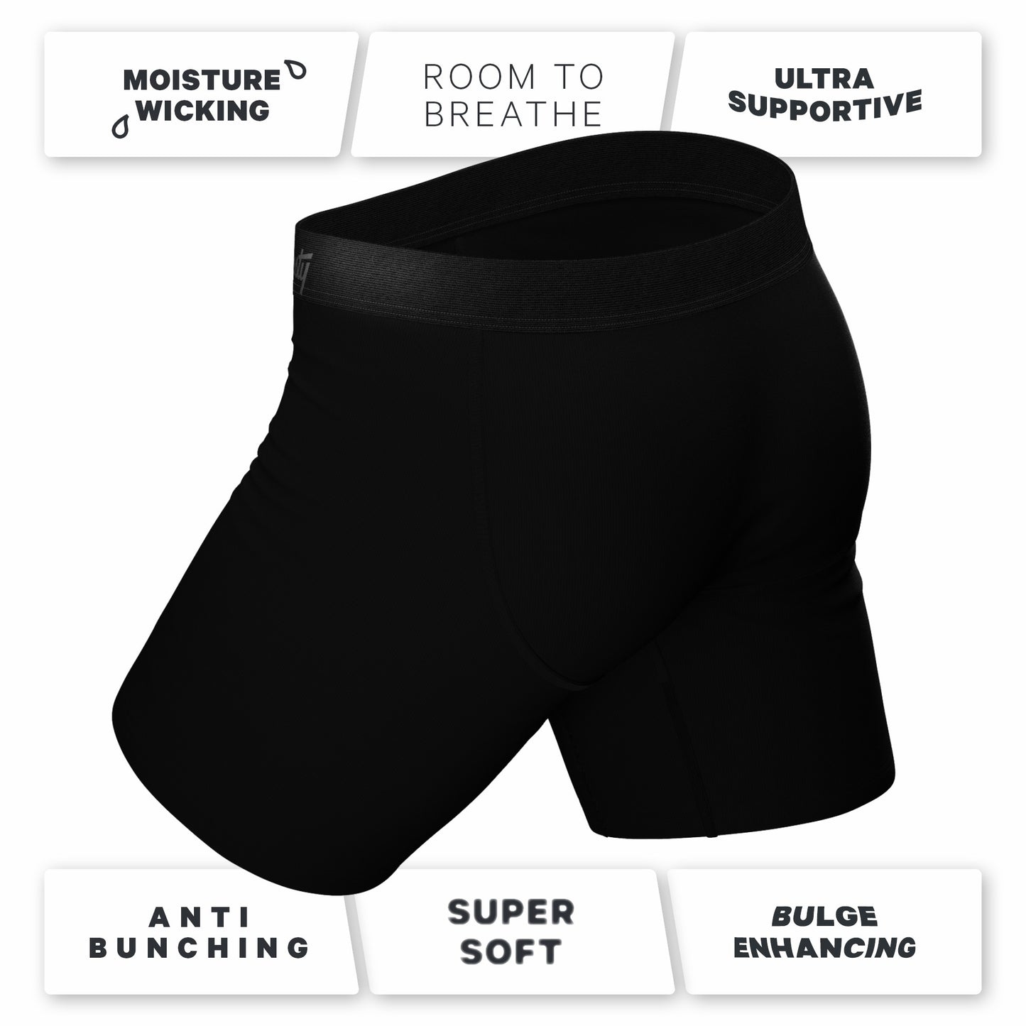 Shinesty Black Long Leg Ball Hammock® Pouch Underwear Pack - The Ash and Ember