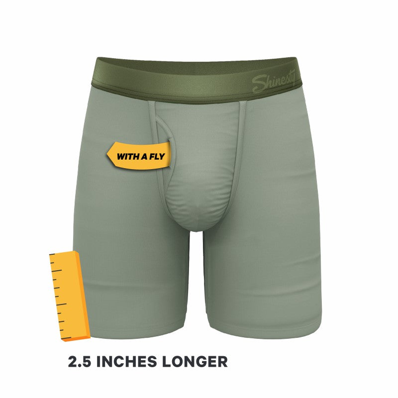 Shinesty Long Leg Ball Hammock® Pouch Underwear With Fly 5 Pack - Olive