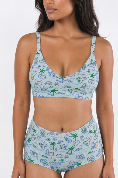 Shinesty Supportive Wireless Plunge Bralette - Naughty Map