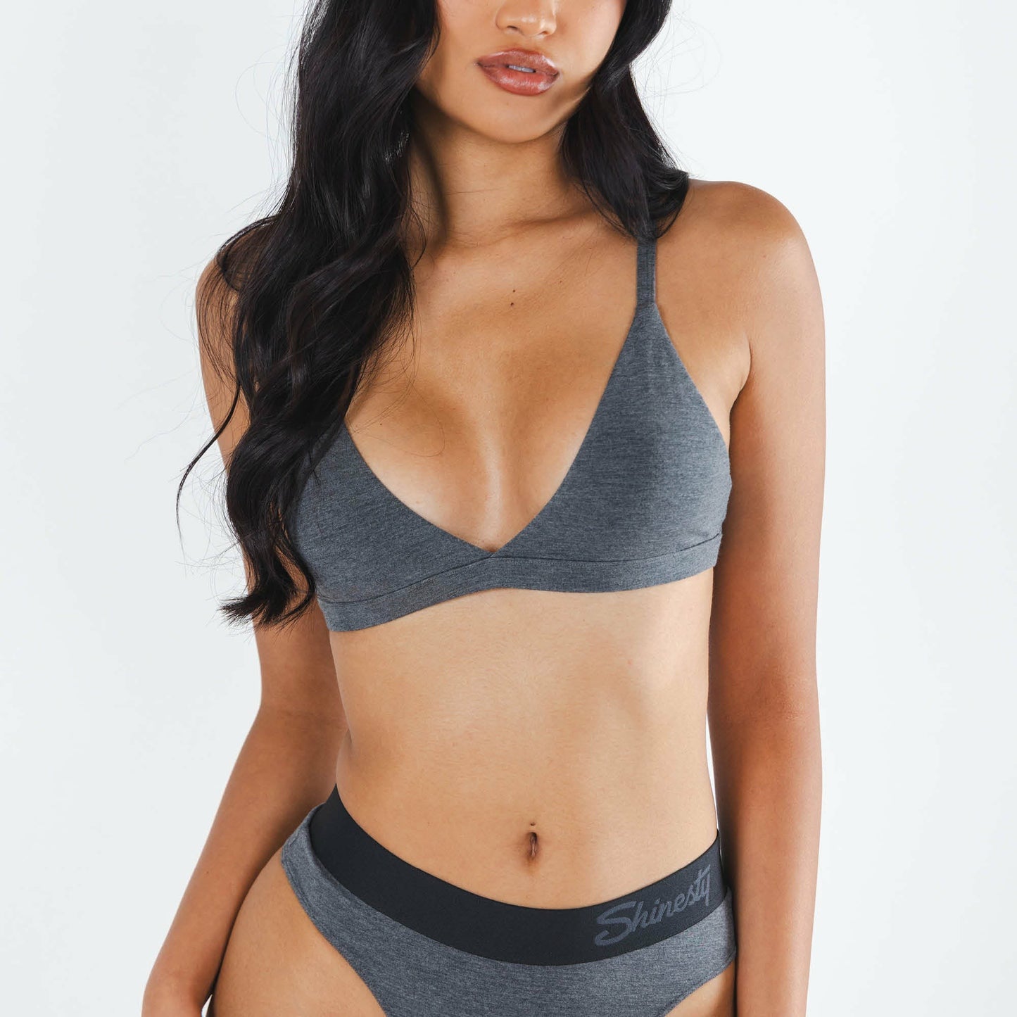 Shinesty Wireless Triangle Bralette - Heather Charcoal