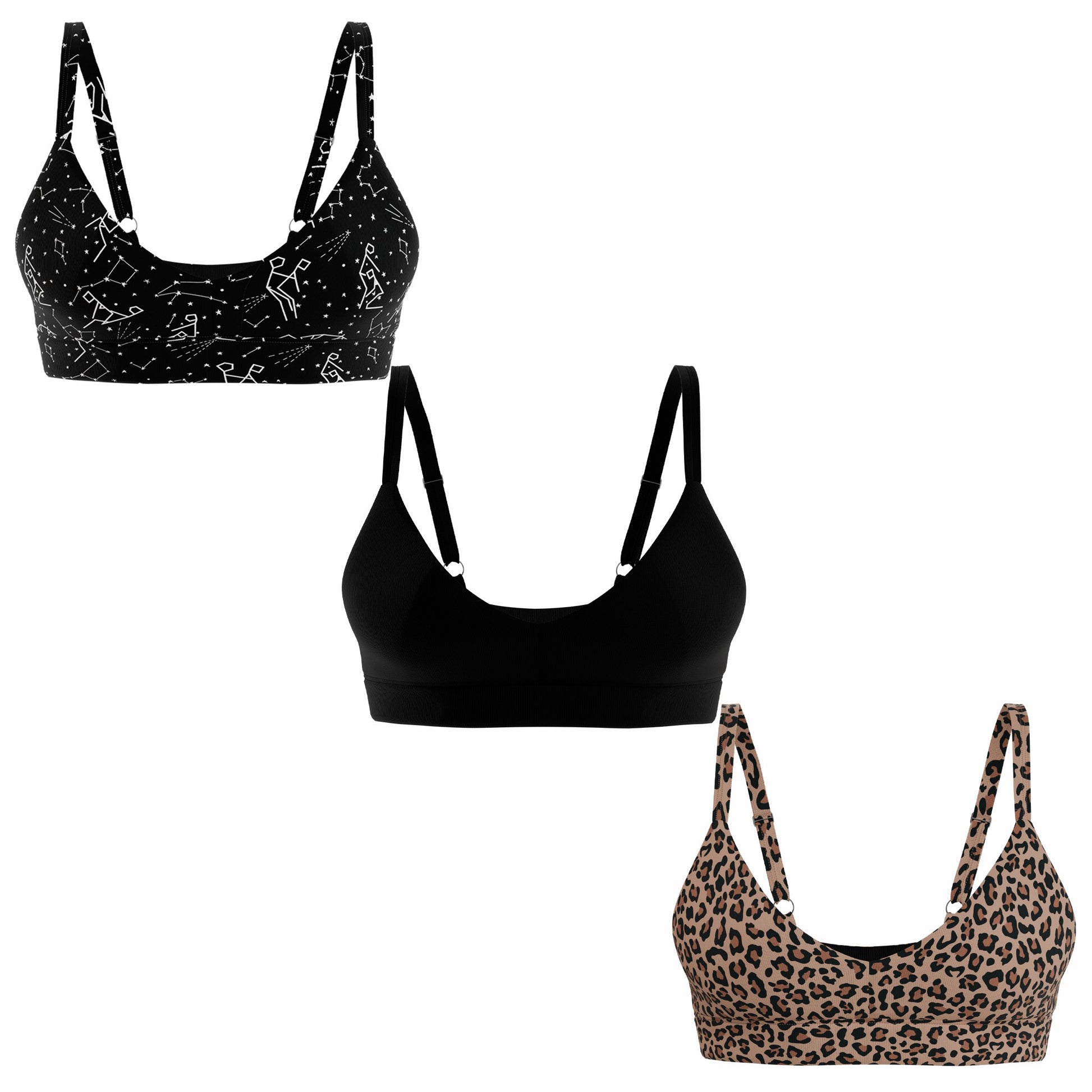 Shinesty Wireless Plunge Bralette 3 Pack - Flirty