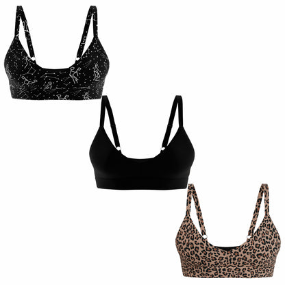 Shinesty Wireless Plunge Bralette 3 Pack - Flirty