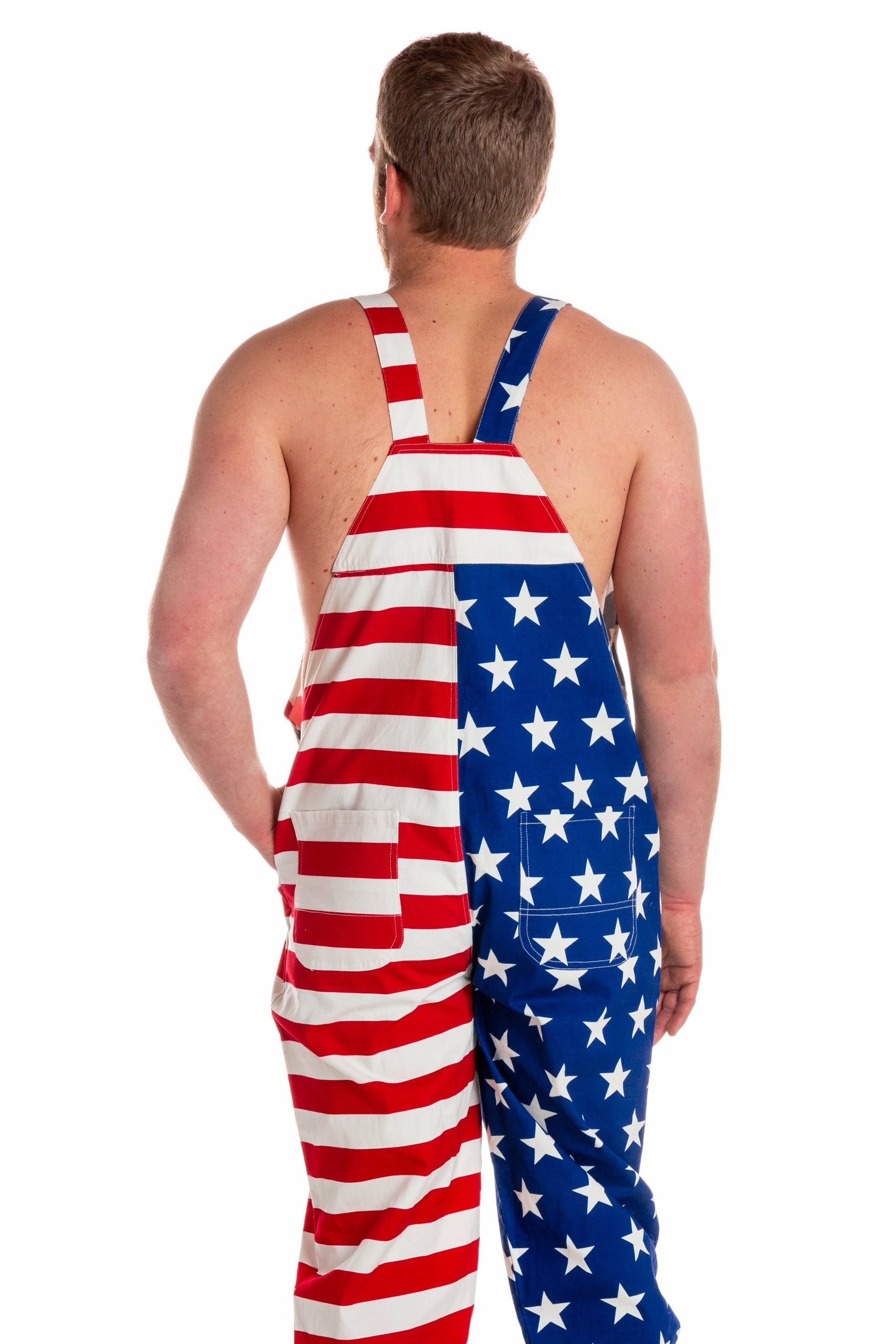 Shinesty Men's Bib Overalls - Men's Eagle Stars Stripes