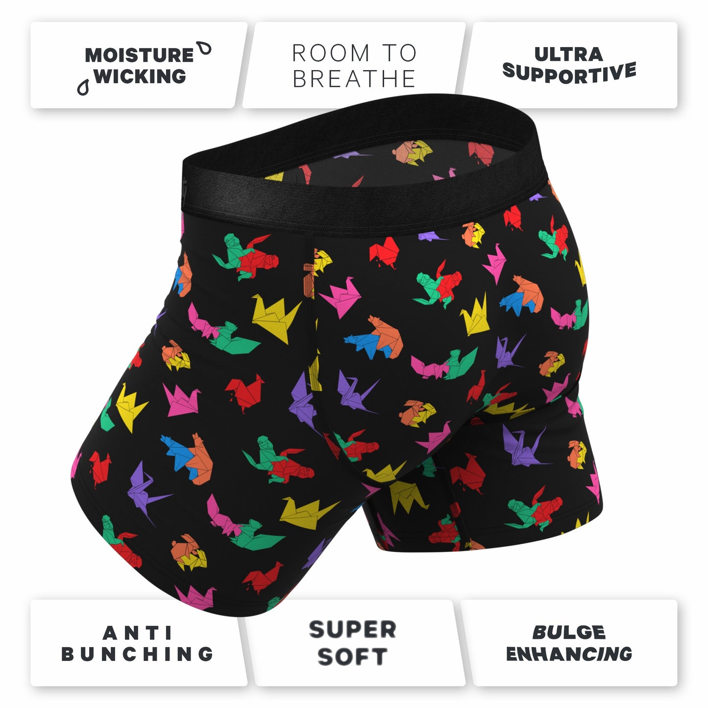 Shinesty Ball Hammock® Pouch Underwear With Fly - Origami