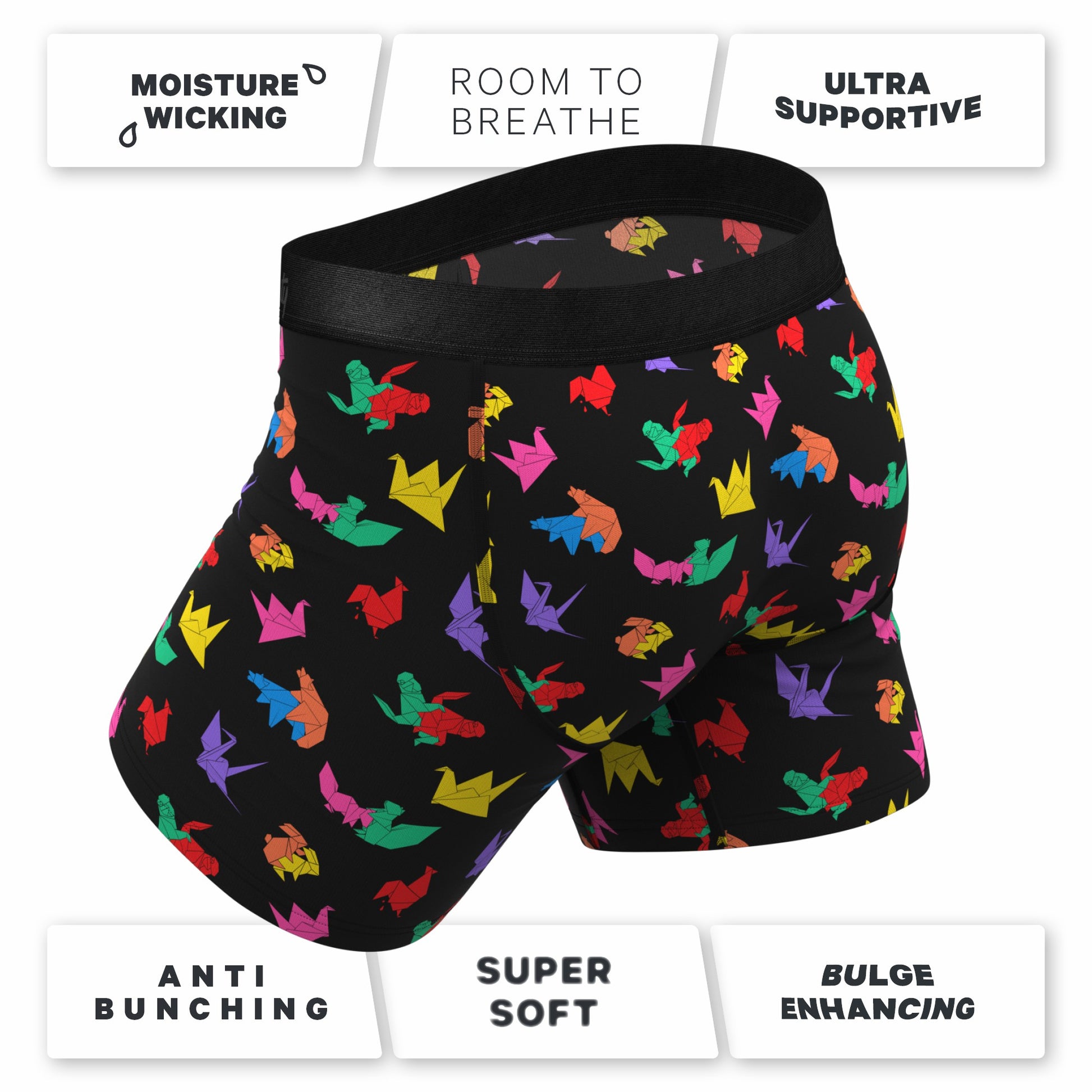 Shinesty Ball Hammock® Pouch Underwear With Fly - Origami