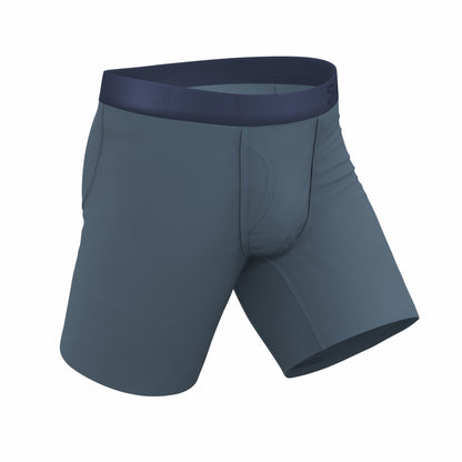 Shinesty Long Leg Ball Hammock® Pouch Boxers With Fly - Tonal Teal
