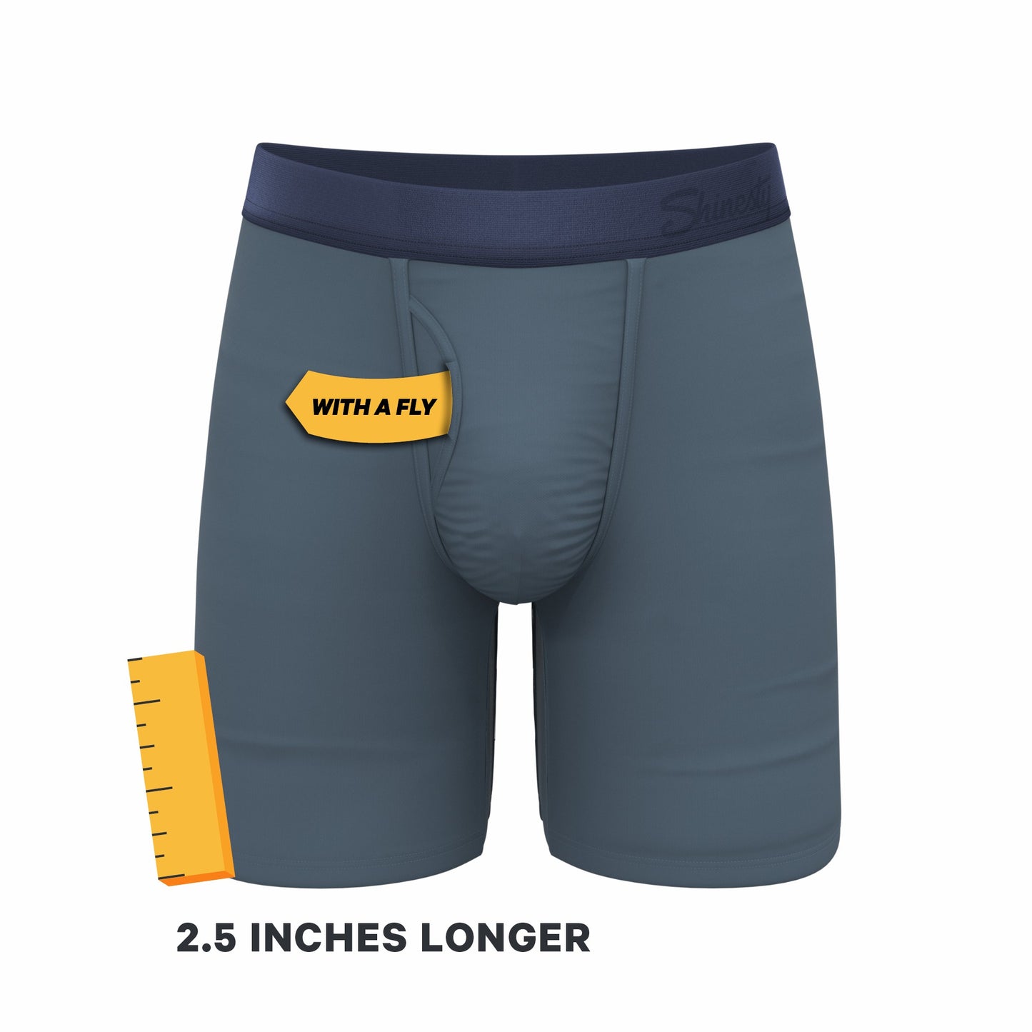 Shinesty Long Leg Ball Hammock® Pouch Boxers With Fly - Tonal Teal