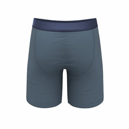 Shinesty Long Leg Ball Hammock® Pouch Boxers With Fly - Tonal Teal