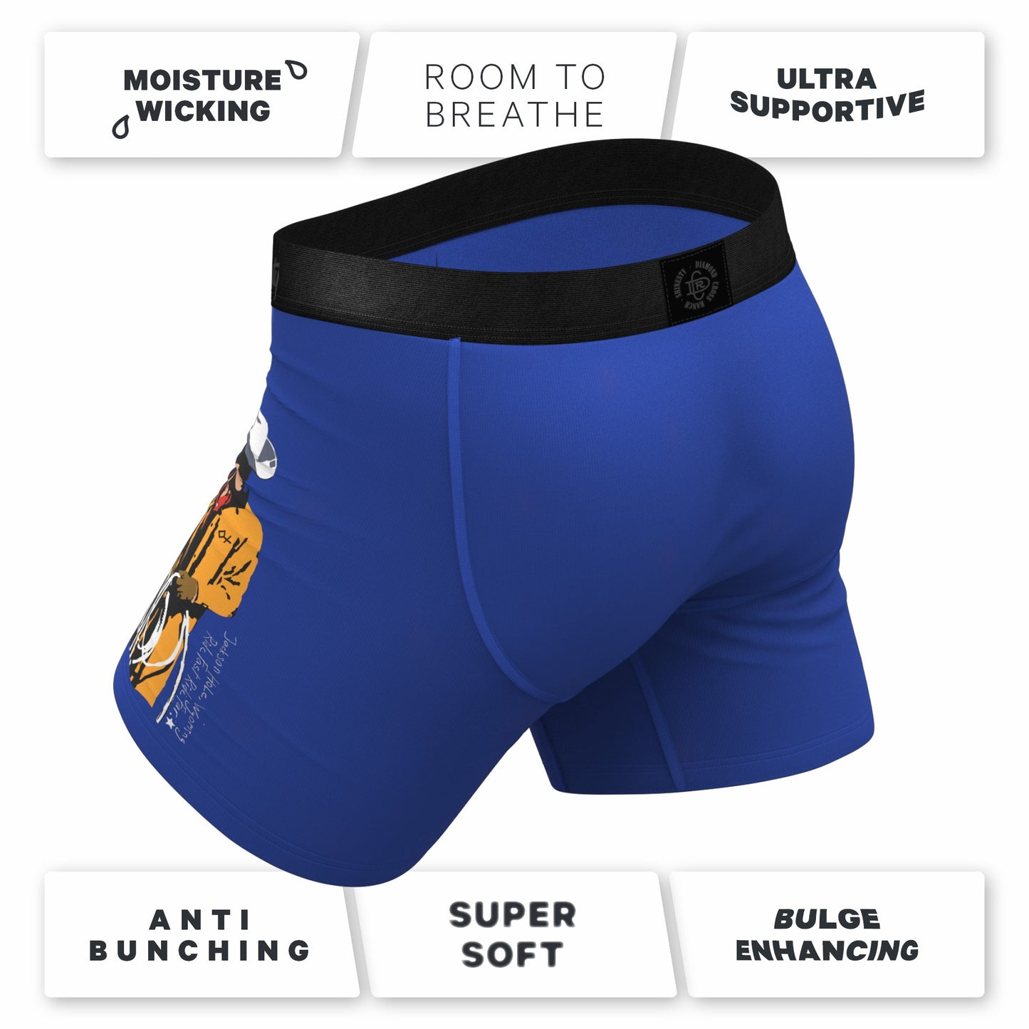 Shinesty Ball Hammock® Pouch Underwear With Fly - Blue Cowboy Shinesty x Diamond Cross Ranch